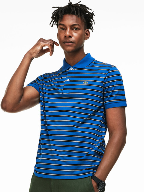 

Lacoste Men Blue Regular Fit Striped Polo