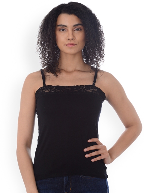 

Da Intimo Women Black Solid Camisole DI1028