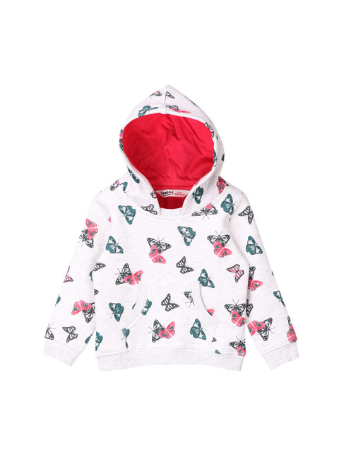 

Beebay Girls Grey Printed Hooded Sweatshirt