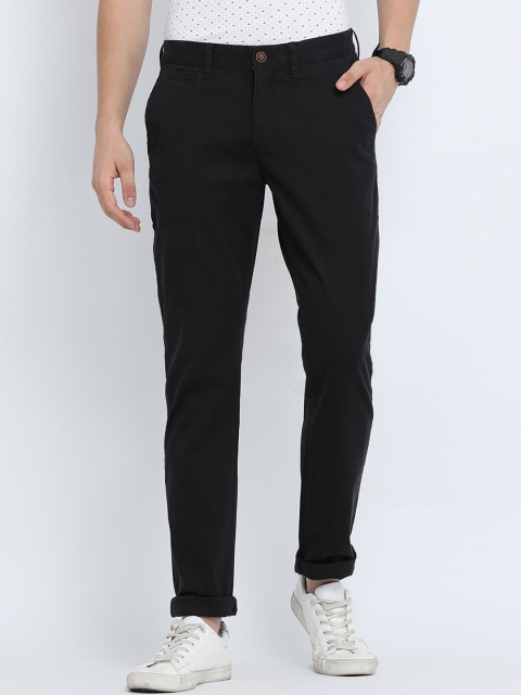 

Crocodile Men Black Slim Fit Solid Regular Trousers