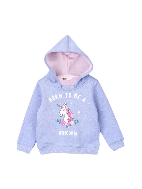 

Beebay Girls Blue Printed Hooded Sweatshirt