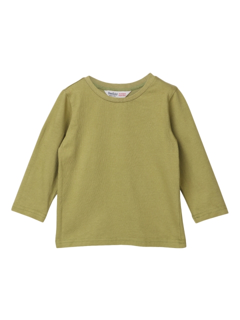 

Beebay Boys Olive Green Solid Round Neck T-shirt