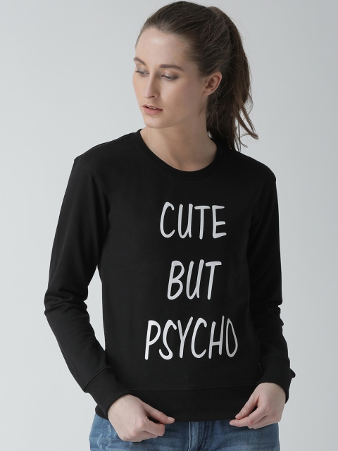 

GRIFFEL Women Black Printed Sweatshirt