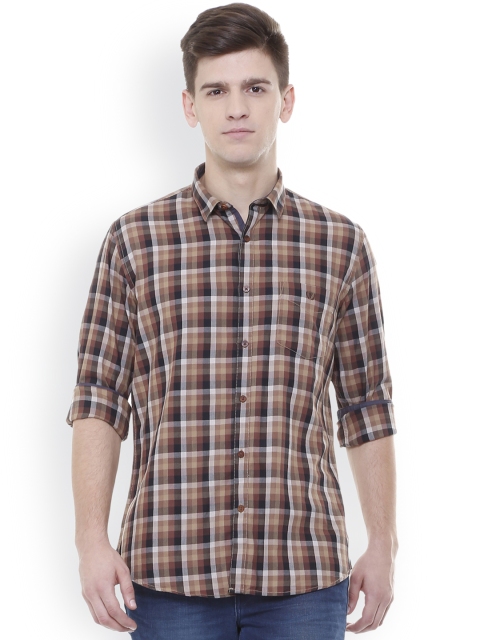 

Van Heusen Sport Men Brown Slim Fit Checked Casual Shirt