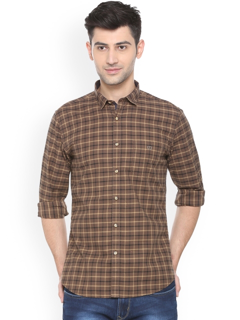 

Van Heusen Sport Men Brown Slim Fit Checked Casual Shirt