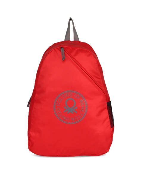 

United Colors of Benetton Unisex Red Brand Logo Backpack