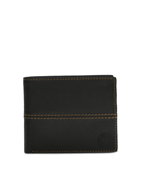 

STYLER KING Men Black Solid Genuine Leather Two Fold Wallet