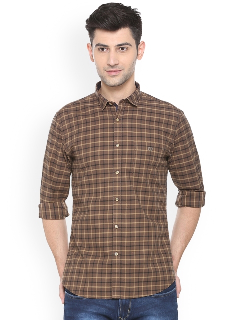 

Van Heusen Sport Men Brown Slim Fit Checked Casual Shirt