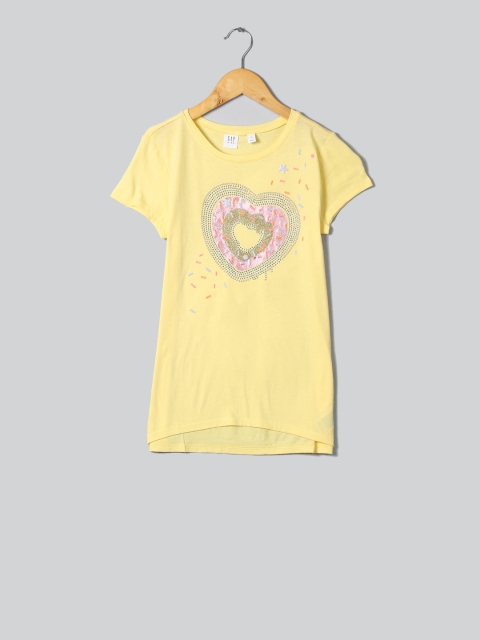 

GAP Girls Sequin Graphic Hi-Lo T-shirt, Yellow