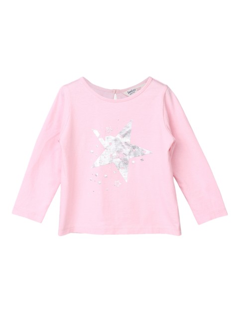 

Beebay Girls Pink Printed Round Neck T-shirt