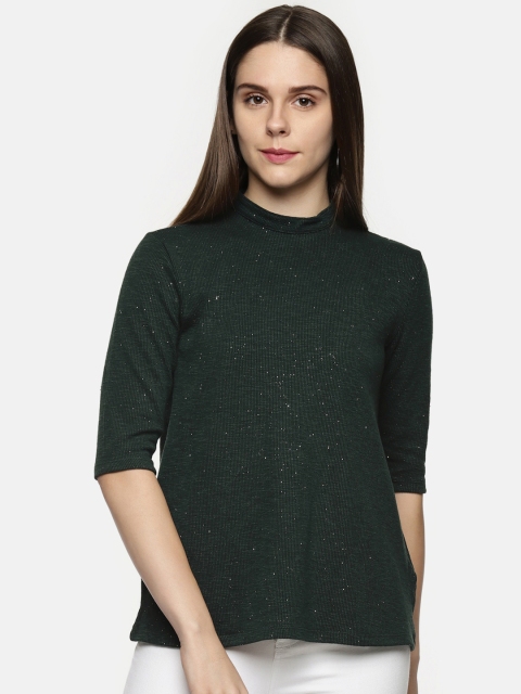 

Annabelle by Pantaloons Women Green Self Design Top