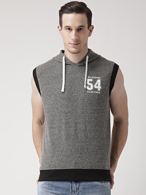 

Club York Men Charcoal Grey Solid Hooded Sweatshirt