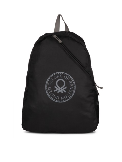 

United Colors of Benetton Unisex Black Brand Logo Backpack