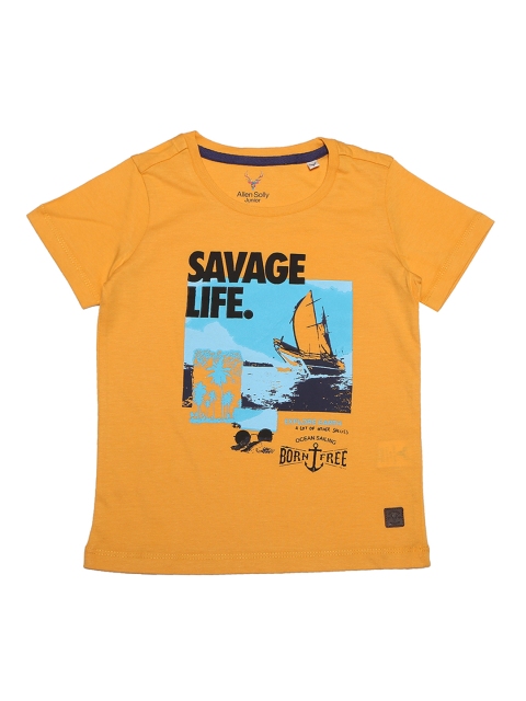 

Allen Solly Junior Boys Orange Printed Round Neck T-shirt