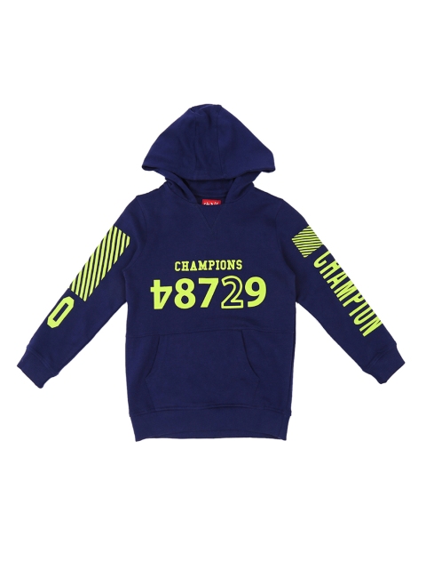 

CHALK by Pantaloons Boys Navy Blue Printed Hooded Sweatshirt