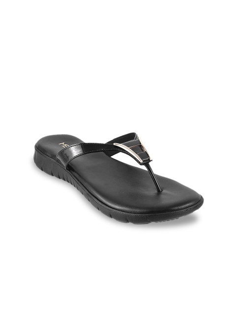 

Metro Women Black Solid Synthetic Open Toe Flats