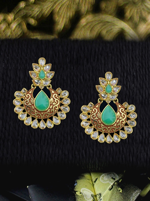 

Sia Art Jewellery Gold-Toned & Green Contemporary Drop earings