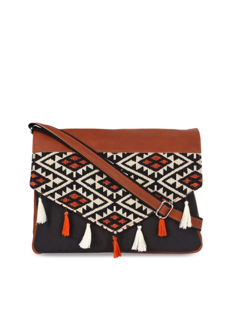 

Anekaant Black & Brown Embellished Sling Bag