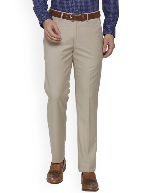 

Peter England Elite Men Khaki Slim Fit Solid Formal Trousers