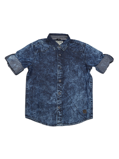 

Allen Solly Junior Boys Blue Regular Fit Faded Casual Shirt
