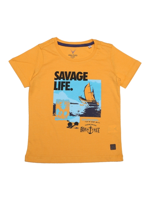 

Allen Solly Junior Boys Orange Printed Round Neck T-shirt