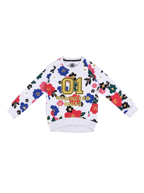 

CHALK by Pantaloons Girls Grey & Red Printed Sweatshirt