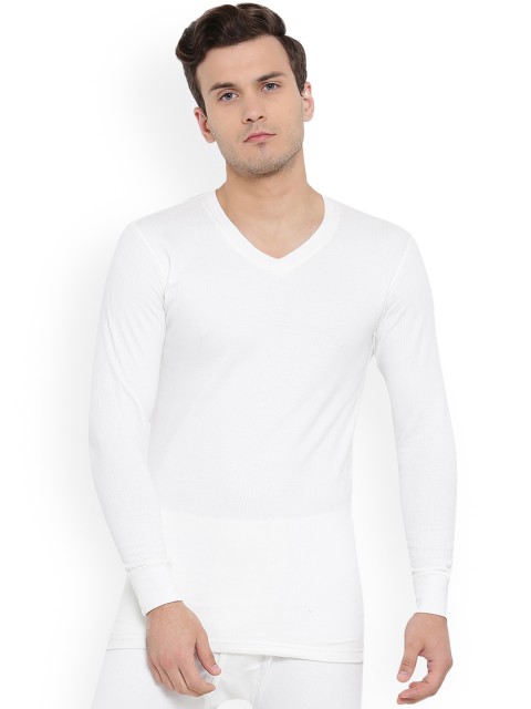 

Monte Carlo Men White V-Neck Thermal Tops
