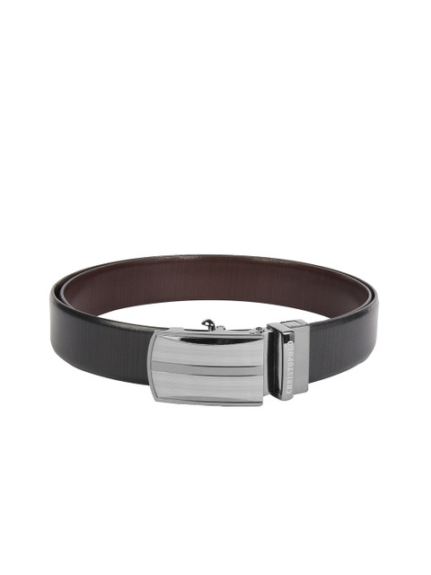 

CHRISTOPOLO Men Black & Brown Solid Reversible Genuine Leather Belt