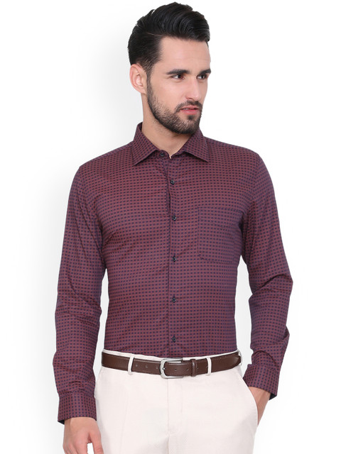 

Peter England Elite Men Purple & Pink Slim Fit Printed Casual Shirt