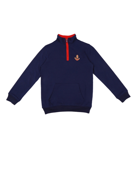 

POPPERS by Pantaloons Boys Blue Solid Sweatshirt