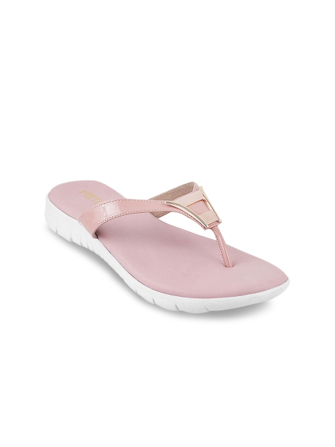 

Metro Women Pink Solid Synthetic T-Strap Flats