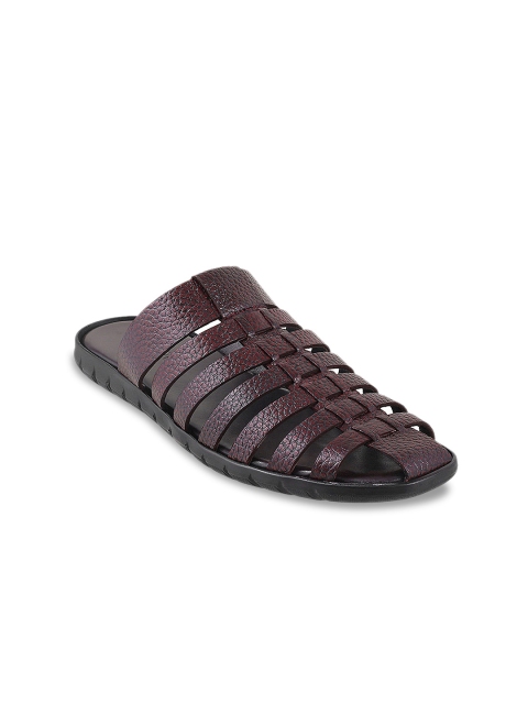 

Metro Men Maroon Leather Fisherman Sandals