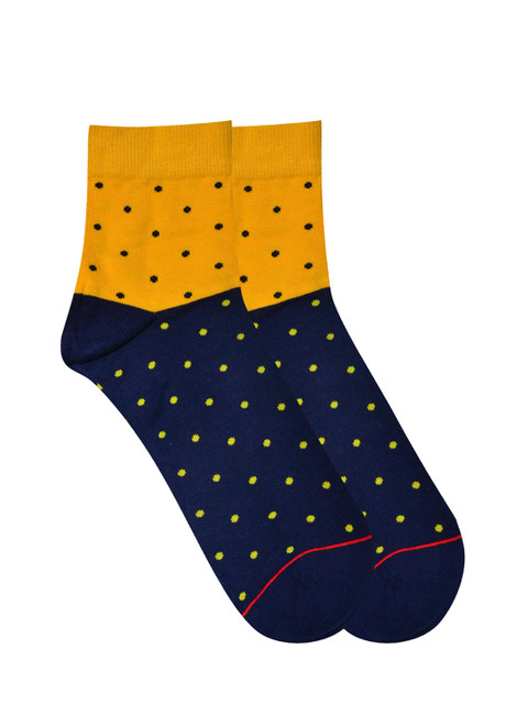 

Soxytoes Men Blue & Yellow Patterned Ankle-Length Socks