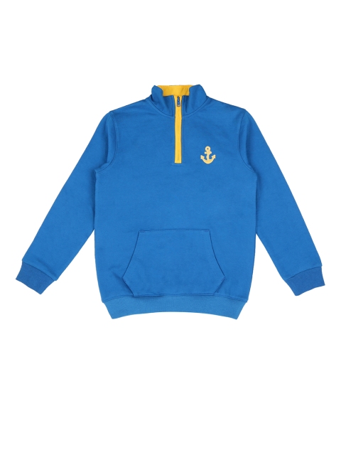 

POPPERS by Pantaloons Boys Blue Solid Sweatshirt