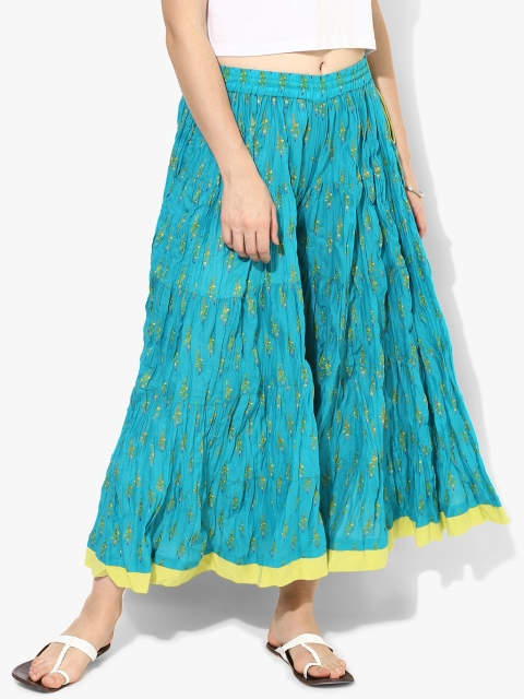 

Printed Tiered Garara, Turquoise blue