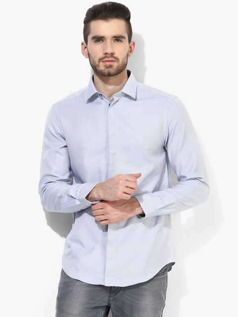

Blue Striped Slim Fit Casual Shirt