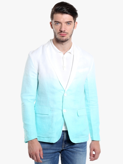 

Aqua Blue Solid Regular Fit Blazer