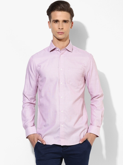 

Pink Printed Slim Fit Casual Shirt