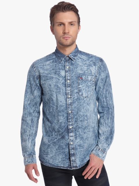 

Blue Striped Slim Fit Casual Shirt