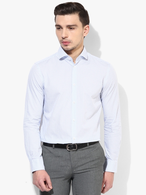 

Blue Printed Slim Fit Casual Shirt
