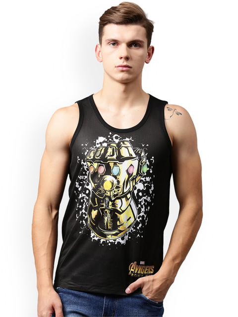 

Marvel by Wear Your Mind Men Black Printed Round Neck T-shirt
