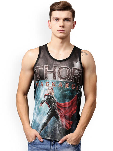

Marvel by Wear Your Mind Men Grey Printed Round Neck T-shirt