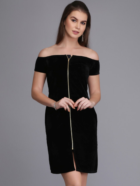 

Eavan Women Black Self Design Sheath Dress