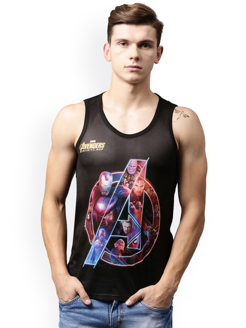 

Marvel by Wear Your Mind Men Black Printed Round Neck T-shirt