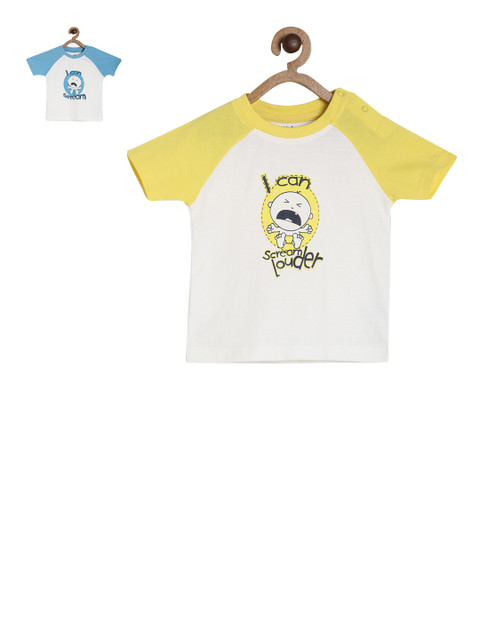 

MINI KLUB Boys Pack of 2 Colourblocked Round Neck T-shirt, Multi