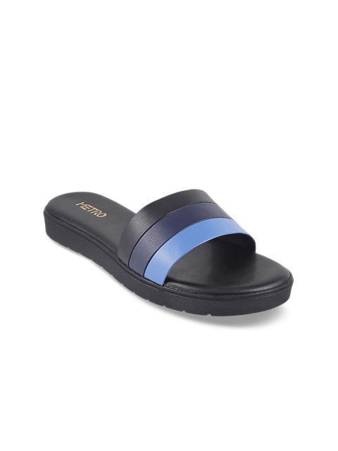 

Metro Women Black Colourblocked Synthetic Open Toe Flats