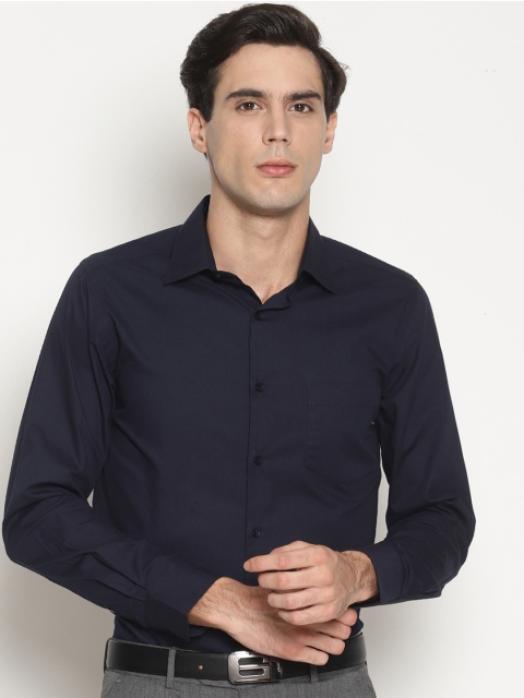 

IVOC Men Navy Blue Smart Slim Fit Solid Formal Shirt
