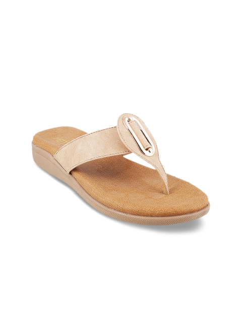 

Metro Women Beige Solid T-Strap Flats