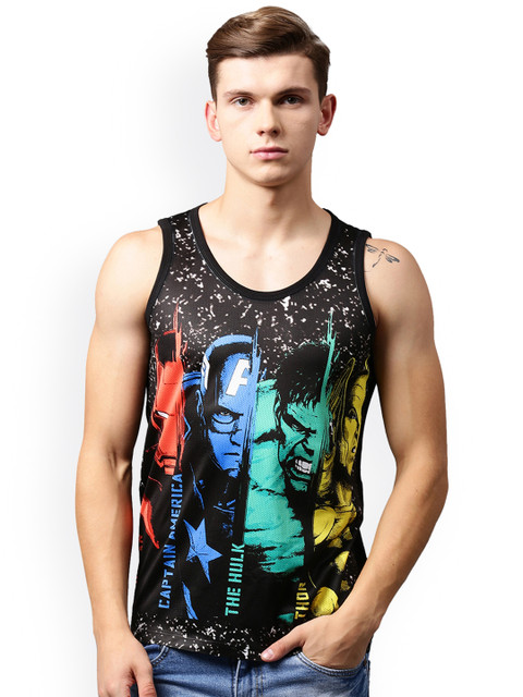 

Marvel by Wear Your Mind Men Black Printed Round Neck T-shirt