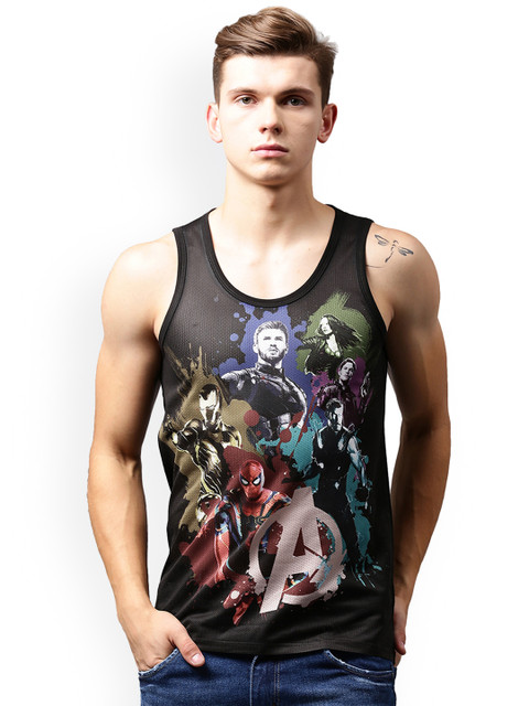 

Marvel by Wear Your Mind Men Black Printed Round Neck T-shirt